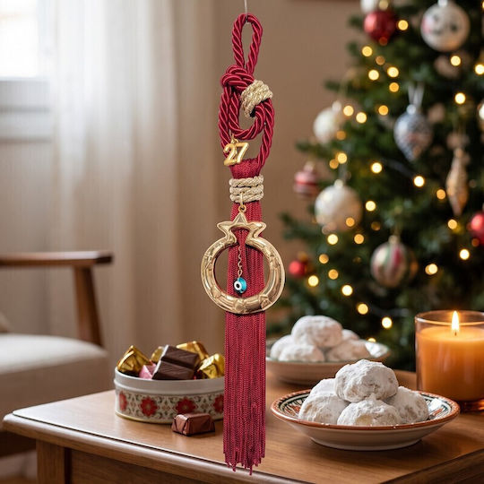 Grekas Hanging Lucky Charm Eye Red Fabric 29cm