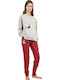 Gisela Winter Women's Pyjama Set Grey