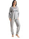 Relax Anatomic Winterliches Damen-Pyjama-Set Grau 3426041-Grau