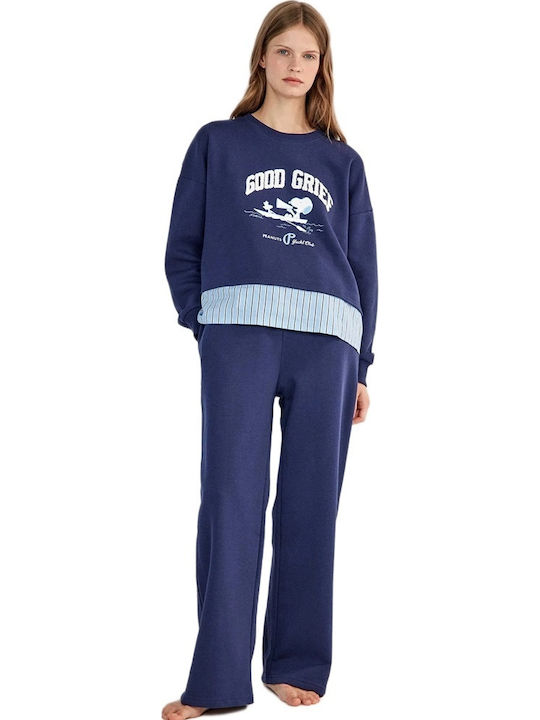 Gisela Winter Women’s Cotton Blue Pyjama Set
