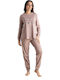 Relax Anatomic Set de Pijama de Iarnă pentru Femei Bej 3426045-Bej