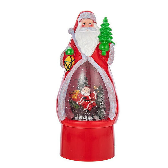Decorațiune de Crăciun Iluminată în Formă de Felinar cu Moș Crăciun 12x11.5x29cm