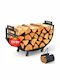 Vevor Metall-Holzkorb zur Aufbewahrung 80,5 × 28,5 × 53 cm Schwarz