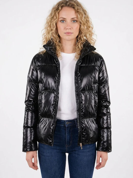 Women's Windproof Black Puffer Jacket
