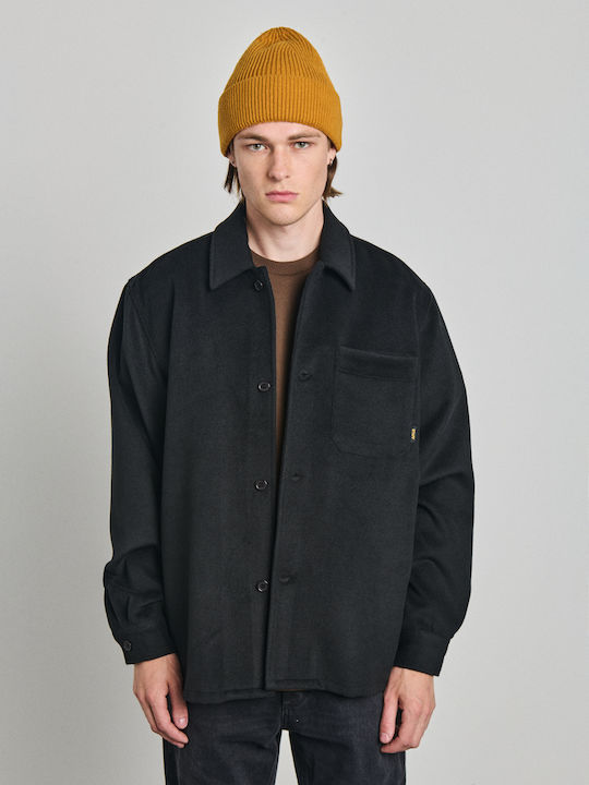 Langärmeliges Overshirt Schwarz