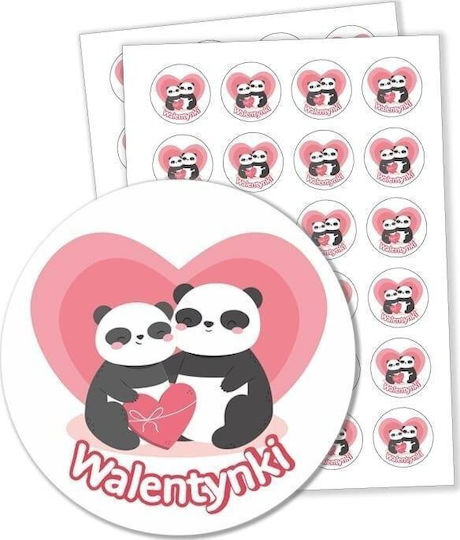 LearnHow Αυτοκόλλητα Valentine's - Pandas 24τμχ
