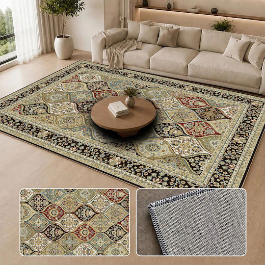 Homeone Flat Velvet Rectangular Rug with Fringes Multicoloured 50x80cm