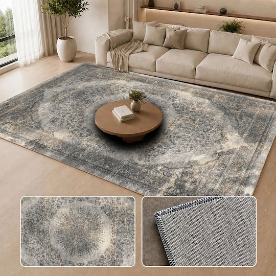 Homeone M300 Rectangular Rug with Fringes Grey 50x80cm