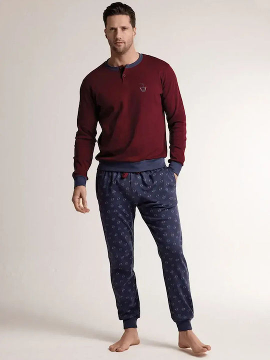 Infioreuomo Зимна мъжка пижама Бордо