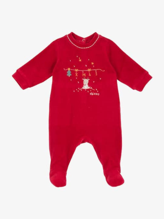 Chicco Roter Samt-Strampler
