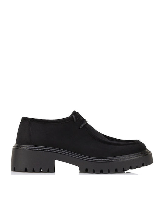 Damen-Loafer aus Wildleder in Schwarz