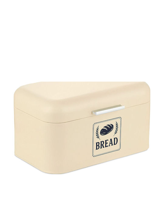 Relaxdays Metallischer Brotkasten Beige 16,5 x ...