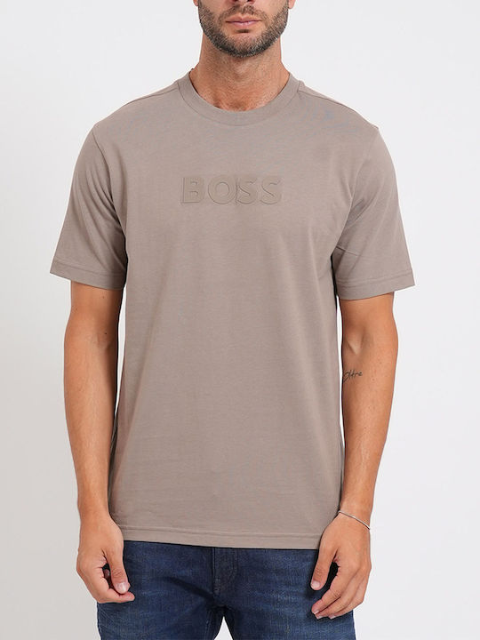 Boss Tricou Kaki Cu Mânecă Scurtă