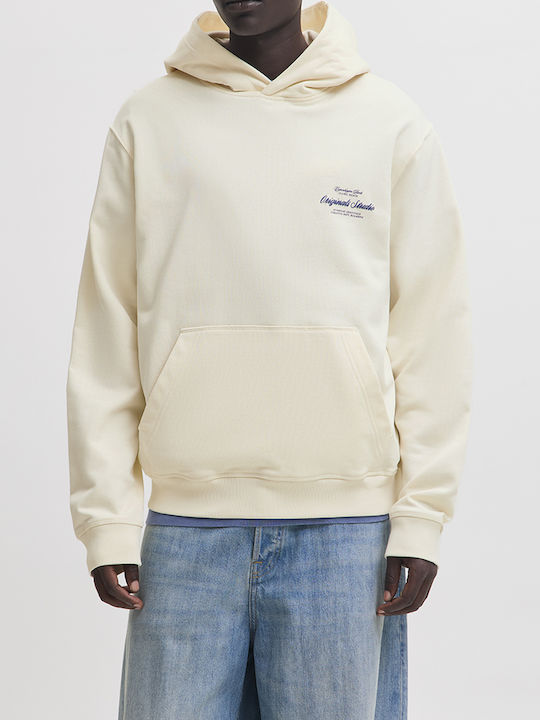 Jack & Jones Hanorac Jornorrebro Antique White cu Glugă