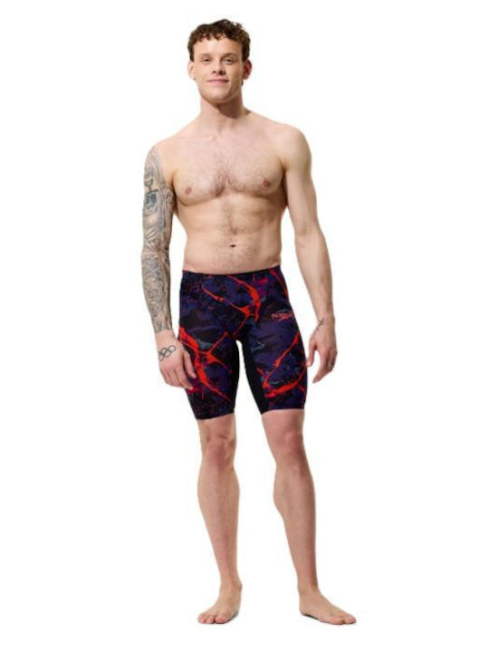 Speedo Fastskin Lzr Pure Valor 2.0 Printed Men's Racing Jammer Swimsuit Black