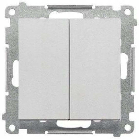 Kontakt-Simon Simon 55 Recessed Double Wall Switch Without Frame Grey