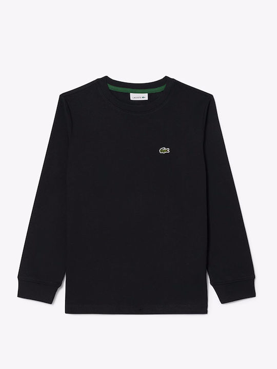 Lacoste Bluză pentru copii cu mânecă lungă Neagră