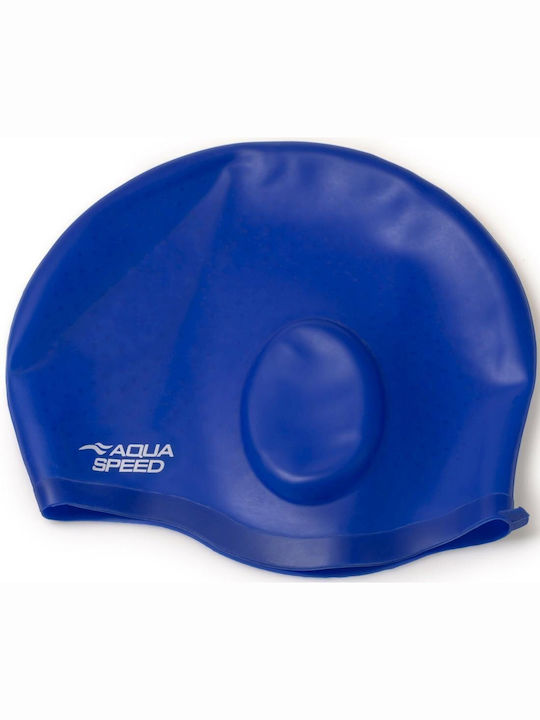 Aqua Speed Ear Cap Comfort Spacious Silicone Cap with Space for Ears Blue