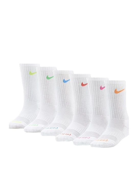 Nike Παιδικές Κάλτσες Basic Λευκές 6 Ζευγάρια
