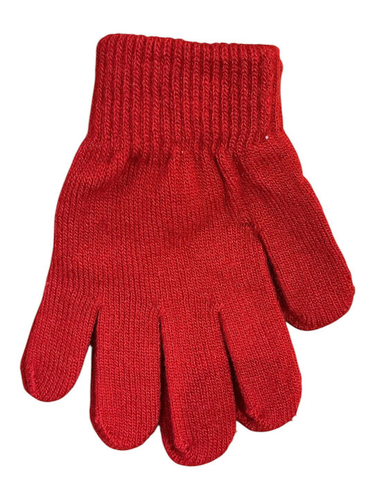 Gestrickte Rote Kinderhandschuhe