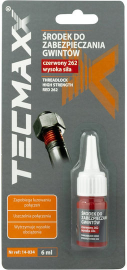 Tecmaxx 14-034 Κόλλα Σπειρωμάτων Κόκκινη 6ml