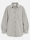 Long Sleeve Women's Denim Shirt Light Grey