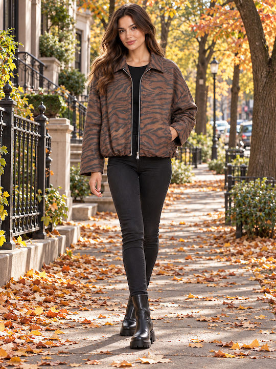 Damen-Bomberjacke Braun