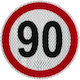 Reflektierendes Aufkleber-Schild Geschwindigkeitsbegrenzung 90 Hd-800316-4 Rl17074