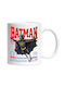 Câine German / Marele Dane în Costum de Batman cu Pelerină, Erou Nocturn, Desen Animat, Copii, Iubitori de Animale Cană Ceramică Albă 330 ml (Personalizată)