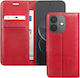 Zanaé Wallet Case Redmi Note 17 Pro Textured Effect Stand Red