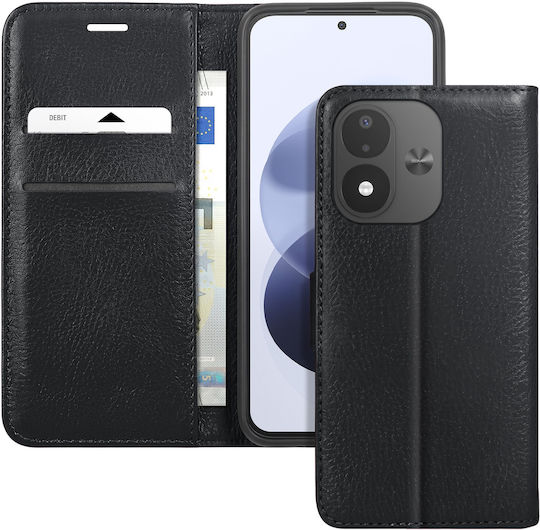 Zanaé Wallet Case Redmi Note 17 Textured Effect Stand Black
