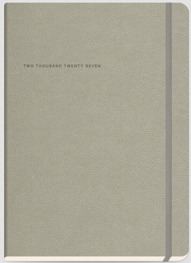 The Writing Fields Softline Writing Fields Daily Diary A4 2027 Grey Leather 21x29cm