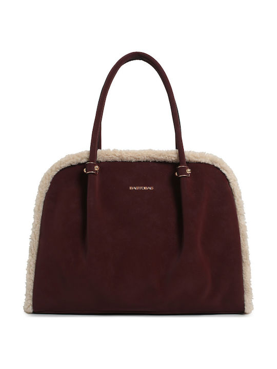 Bag to Bag Burgundy Suede Fur Fabric Women's To...