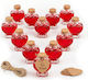 Set 12 Heart-shaped Bottles Relaxdays Transparent Light Brown Customizable 12-piece Set