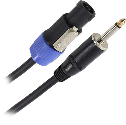 Plugger Speaker Cable Speakon Male to 6.35 mm Mono Jack Male 2x1.5 mm² OD8 Diameter 15 m