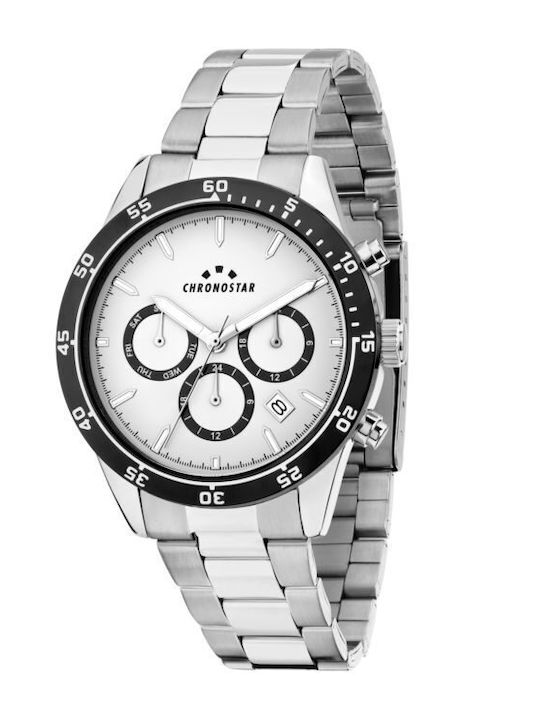 Women's Watch 40mm Battery Chronograph with Silver Stainless Steel Bracelet