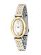Oval Women's Watch 23mm Battery-Powered with Silver Stainless Steel Bracelet