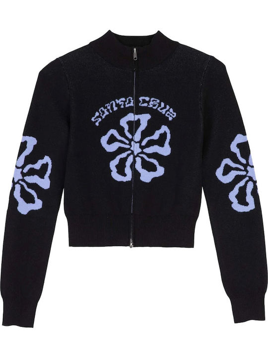 Дамска Памучна Блуза с Цип Флорална Black/washed