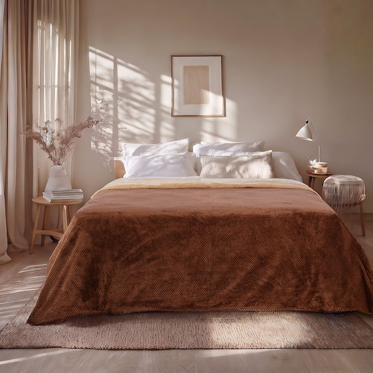 Beauty Home Art 11601 Double Fleece Blanket 220x240cm Brown