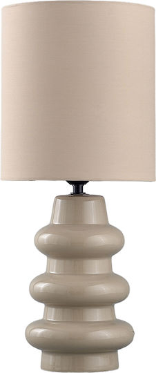 Liberta Ceramic Table Lamp with Beige Shade and Base