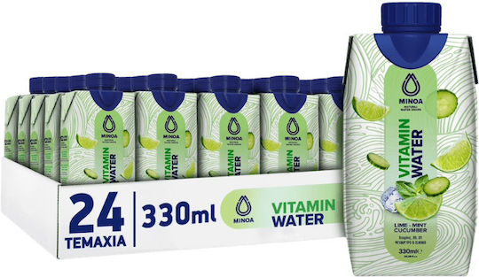 Minoa Water Vitamin Water with Lime, Mint & Cucumber Flavor 24x0.33lt