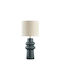 Liberta Ceramic Table Lamp with White Shade and Green Base