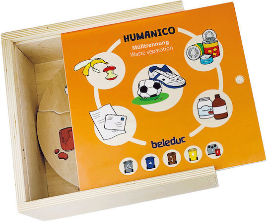 Puzzle din Lemn pentru Copii Humanico Sortarea Deșeurilor 30 de Piese Beleduc