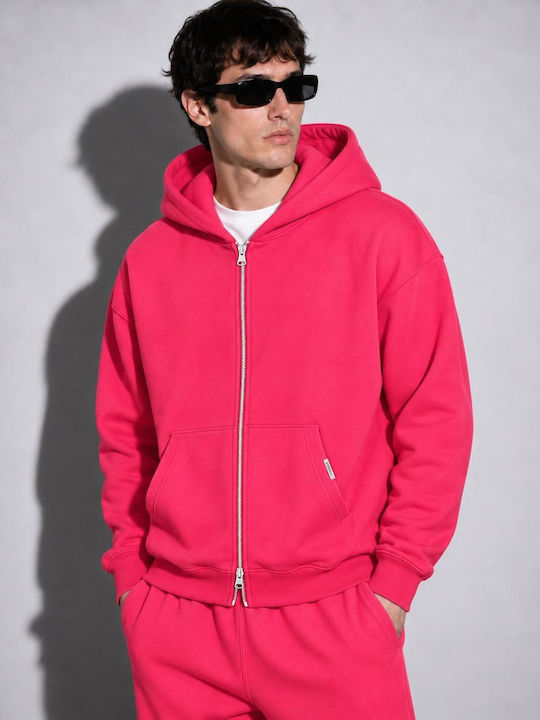 Vinyl Art Clothing Суичър с качулка Coral Pink