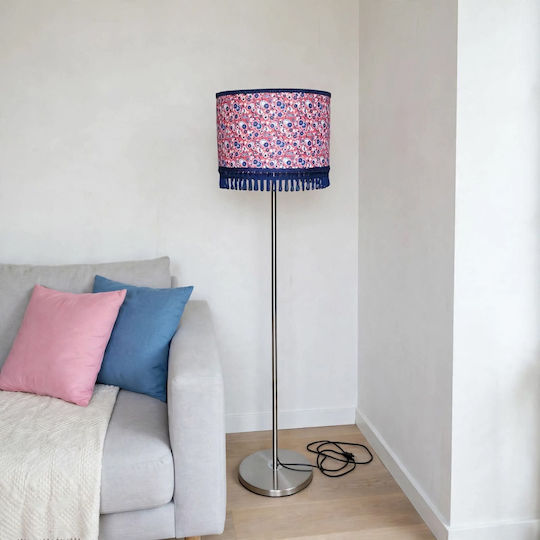 Blue Flowers Floor Lamp with E27 Bulb Holder Blue