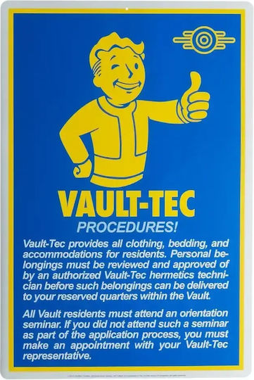 Trick Or Treat Studios Fallout Metallschild Procedures Figur