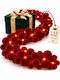 Bakaji Beleuchtete Stoff-Weihnachtsgirlande Rot 180 cm