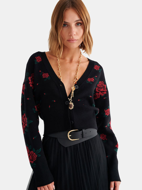 attrattivo Cardigan Tricotat pentru Femei Negru