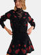 Minirock Floral Schwarz