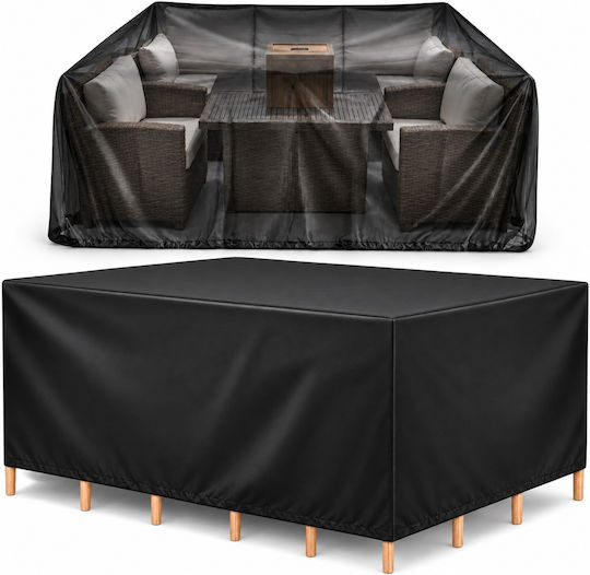 Husă de Protecție Impermeabilă pentru Set de Mobilier de Exterior 205x160x70cm în Culoare Neagră